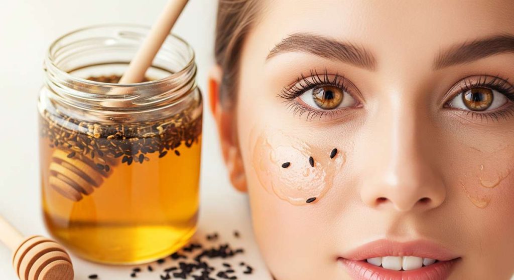 پوست درخشان با سیاه دانه و عسل