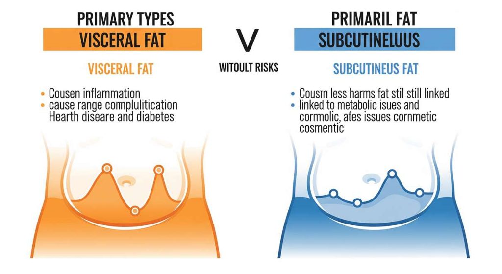 انواع چربی شکم و آسیب‌های آن