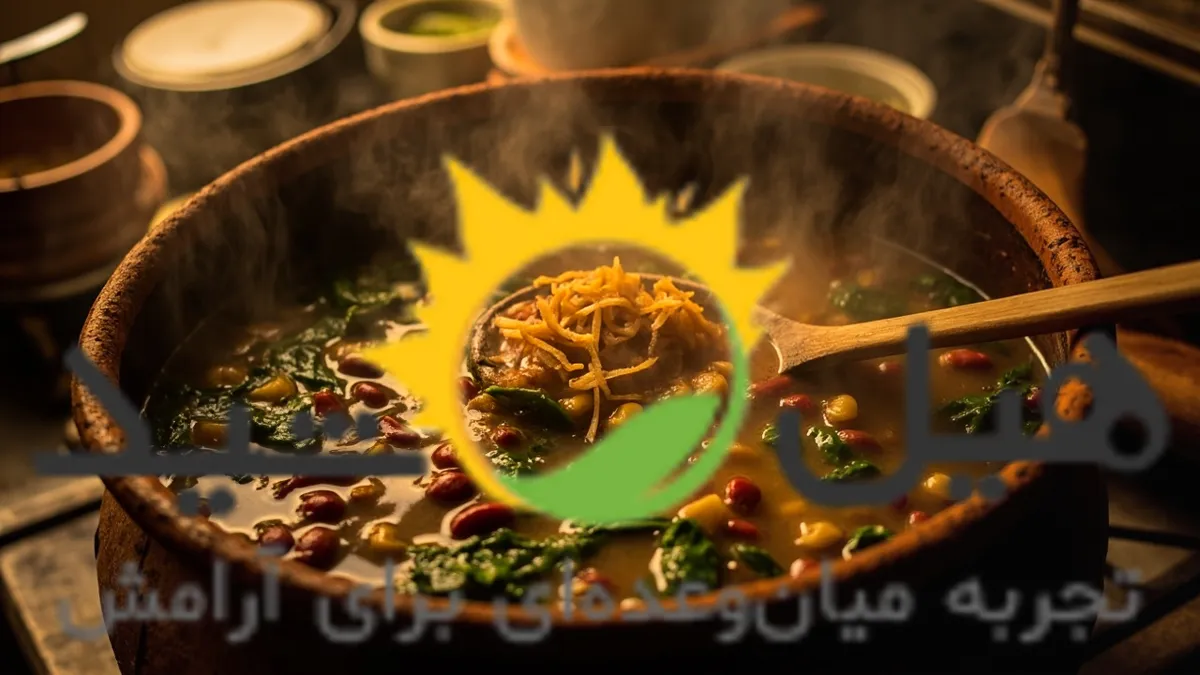 مراحل پخت آش رشته در قابلمه