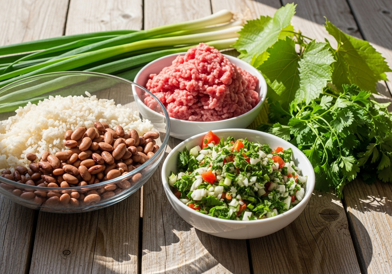 مواد لازم دلمه برگ مو