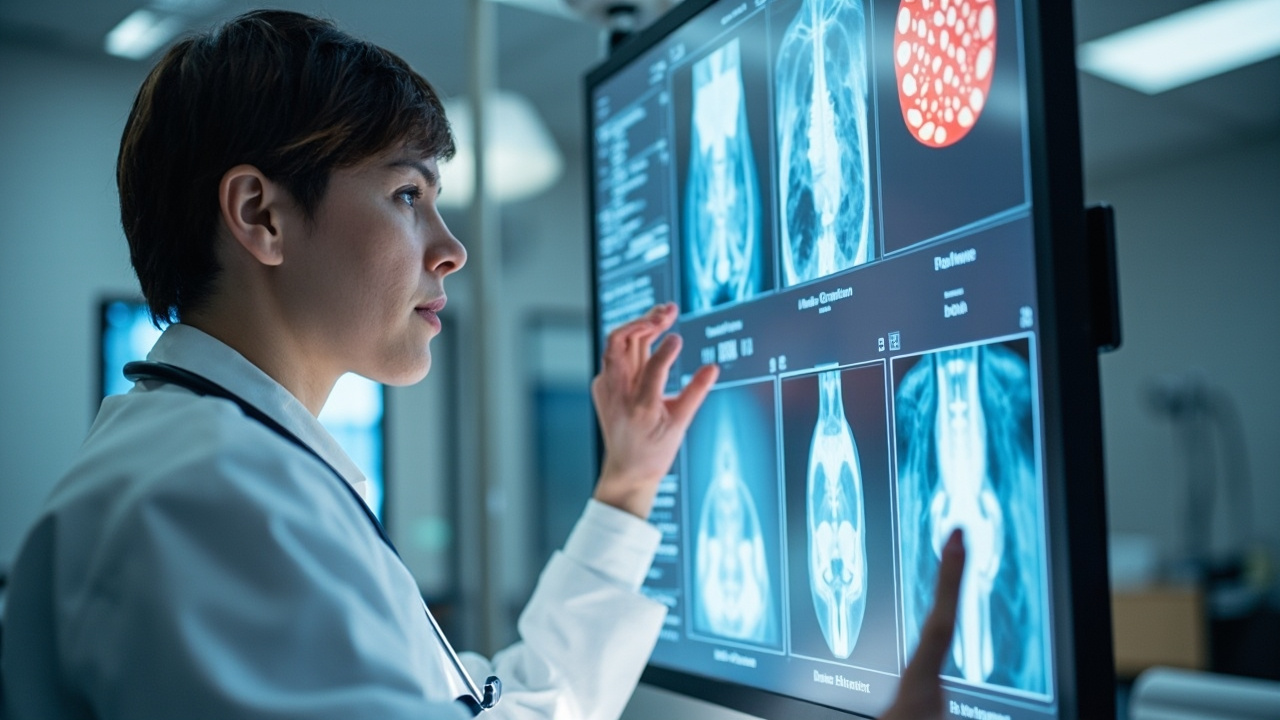 پزشکی که نتایج آزمایش کبد چرب را بررسی می‌کند