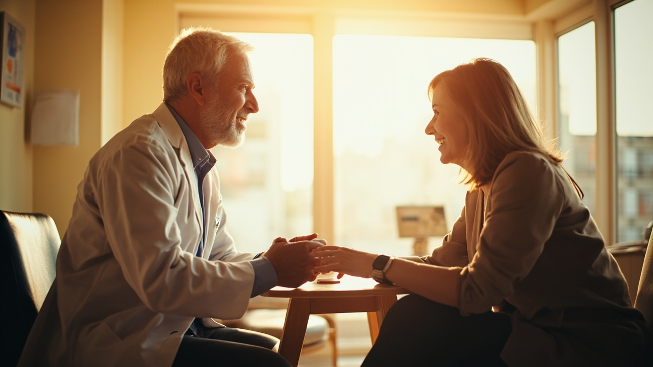 بیمار در حال مشورت با پزشک درباره علائم کبد چرب