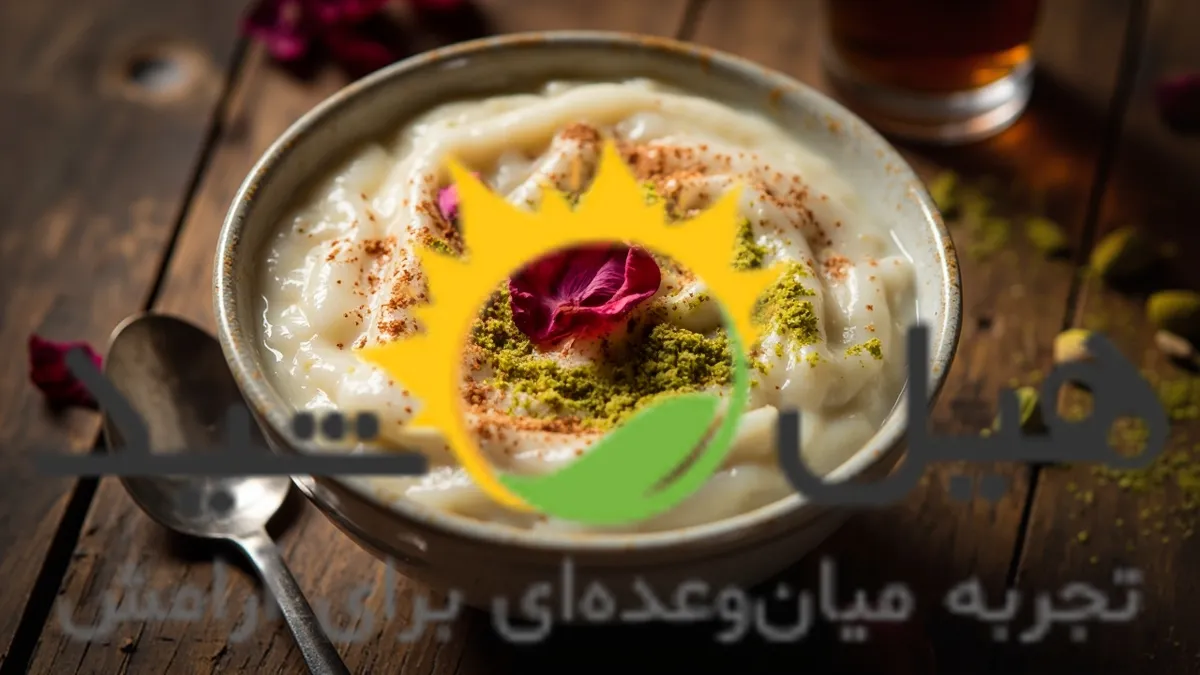 فرنی تزیین شده آماده سرو