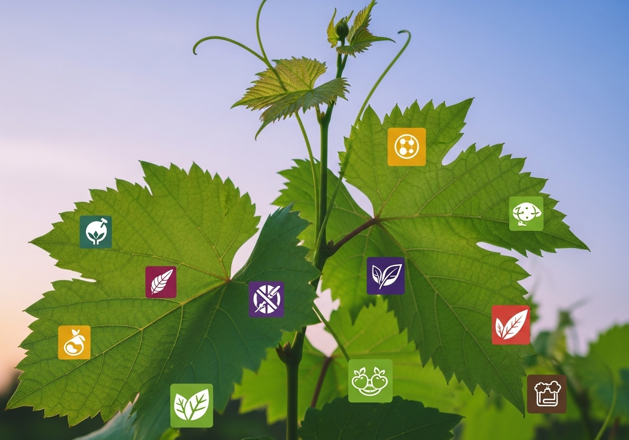 خواص برگ مو