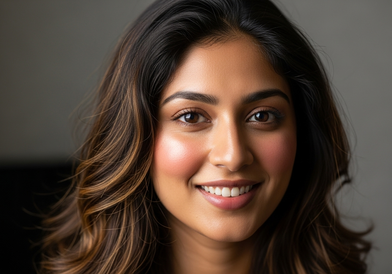 زنی با پوست و موی سالم