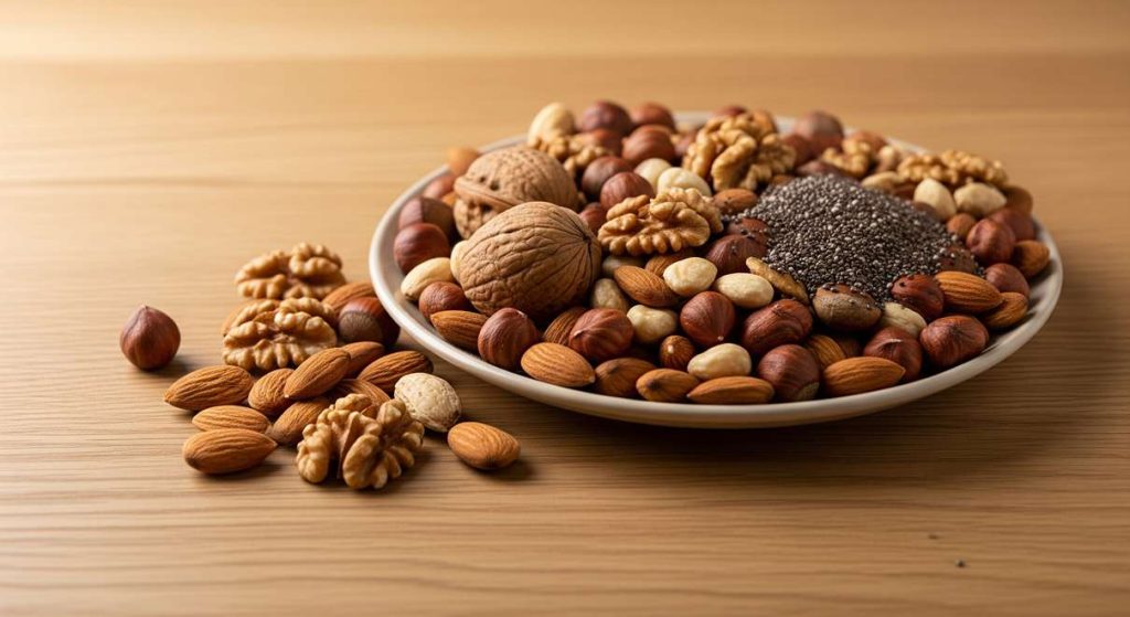 آجیل‌ها و دانه‌های روغنی برای چاقی صورت