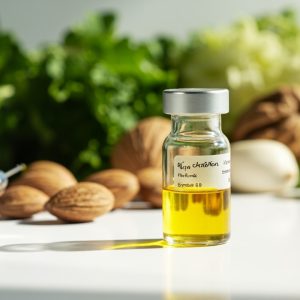 آمپول نوروبیون، سرنگ و مواد غذایی حاوی ویتامین B برای تقویت اعصاب