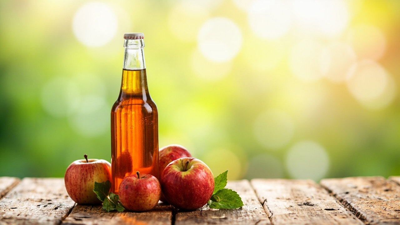 سرکه سیب طبیعی با سیب‌های تازه برای سلامتی
