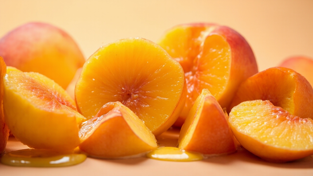 هلو با برش عرضی و دانه‌های مغذی