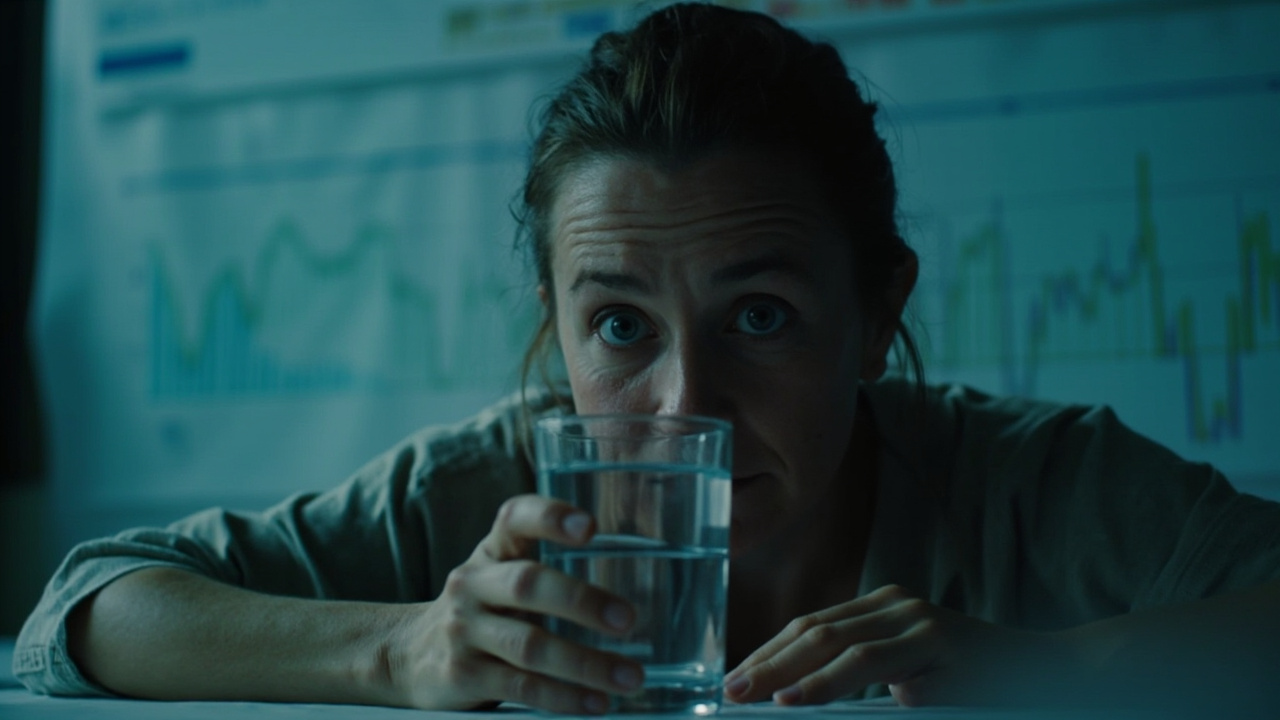 عوارض لاغری سریع، زن خسته در حال آب نوشیدن