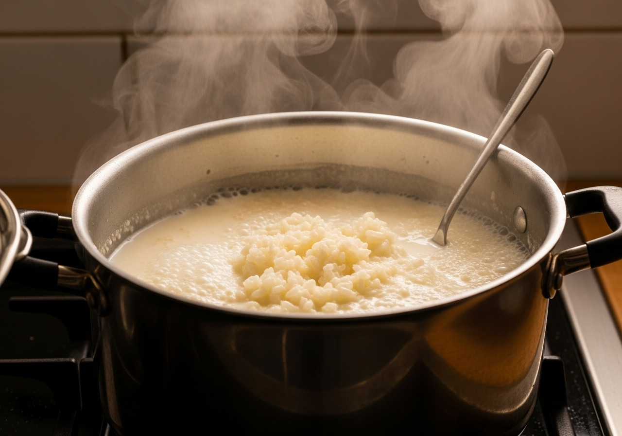 مراحل پخت شیر برنج