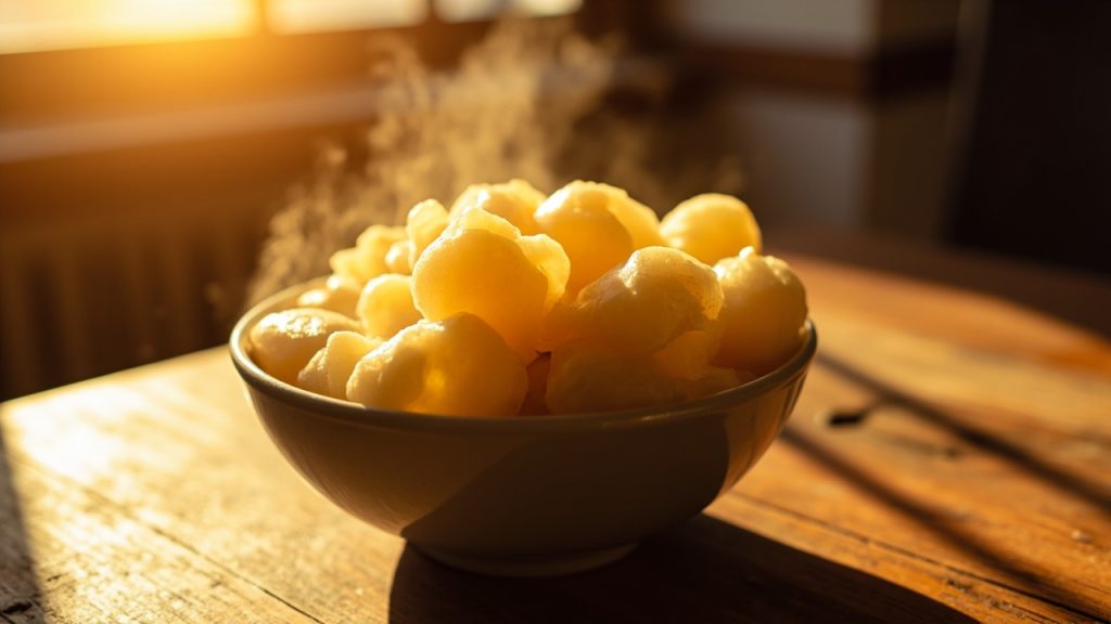 سیب زمینی آب پز تازه و سالم در یک بشقاب