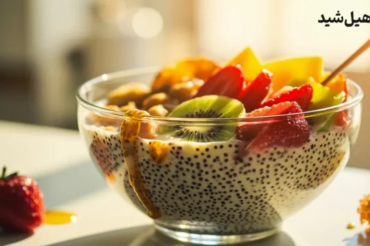 دانه چیا خیس خورده در آب مناسب برای رژیم لاغری و کاهش وزن