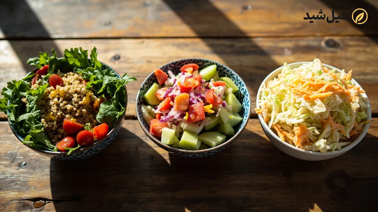 تبوله در مقایسه با سالادهای گیاهی دیگر