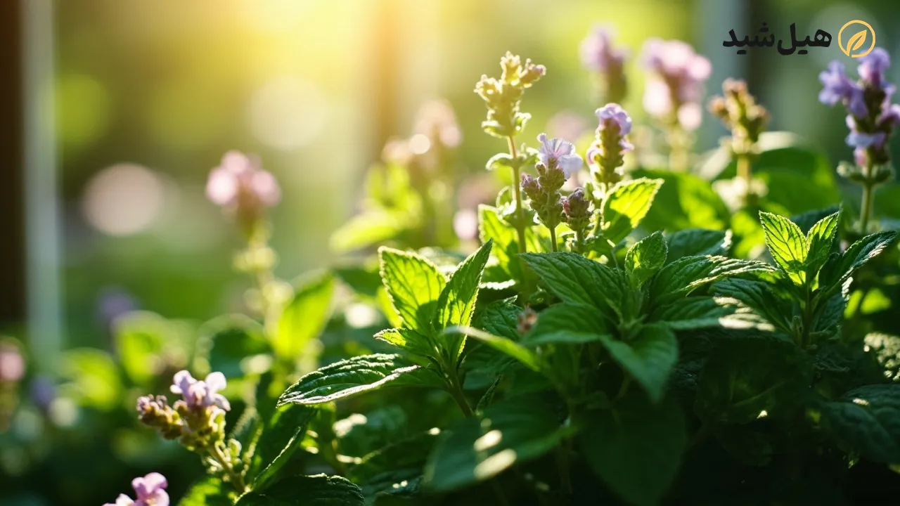 گیاه بادرنجبویه تازه در باغ