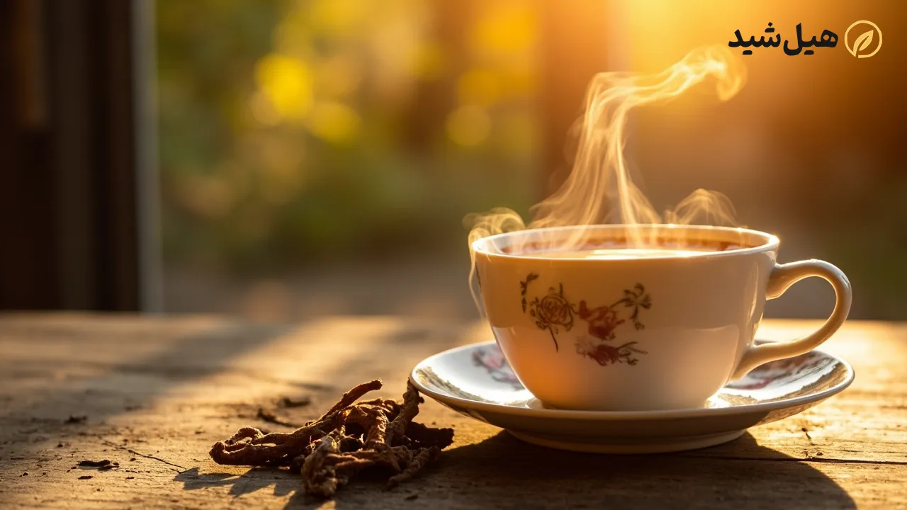 دمنوش شیرین بیان در فنجان