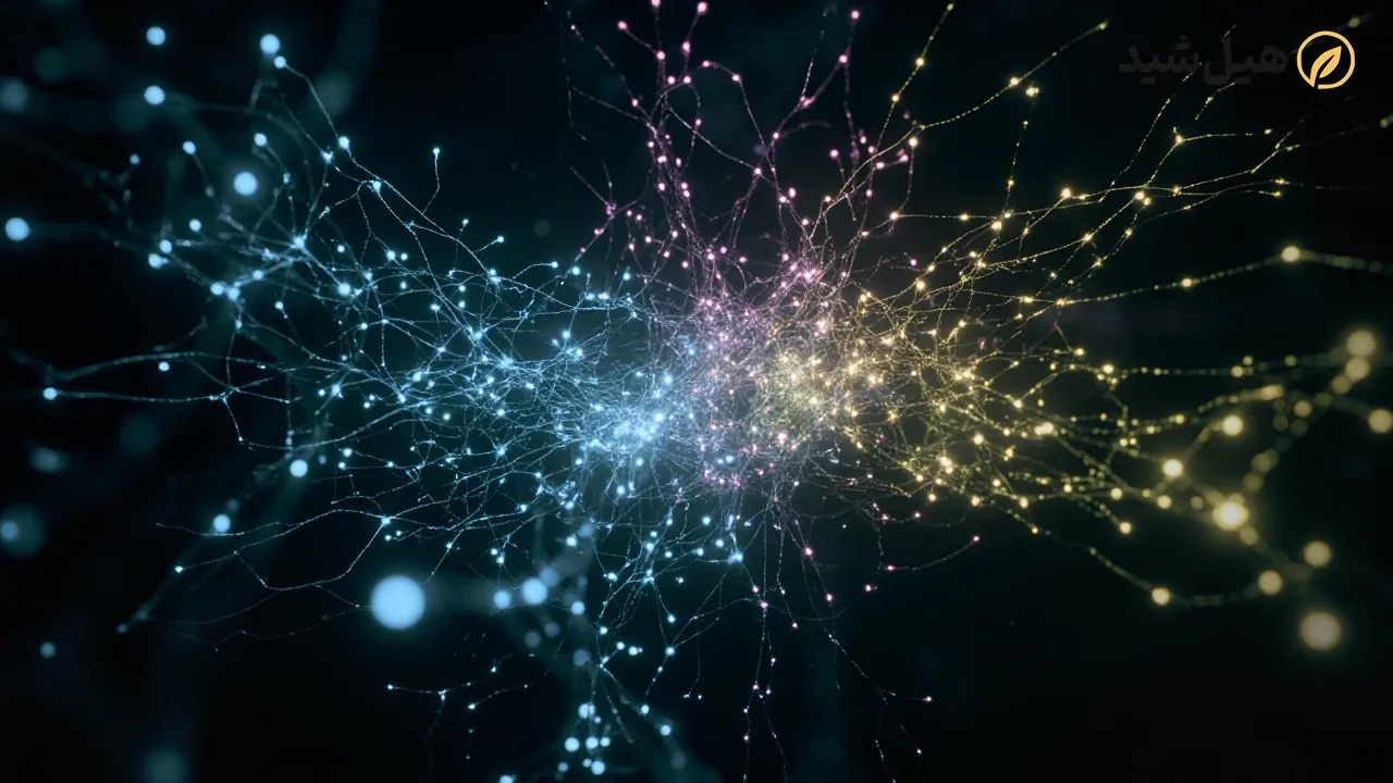 شبکه نورون‌ها در مغز، نمادی از ارتباطات عصبی
