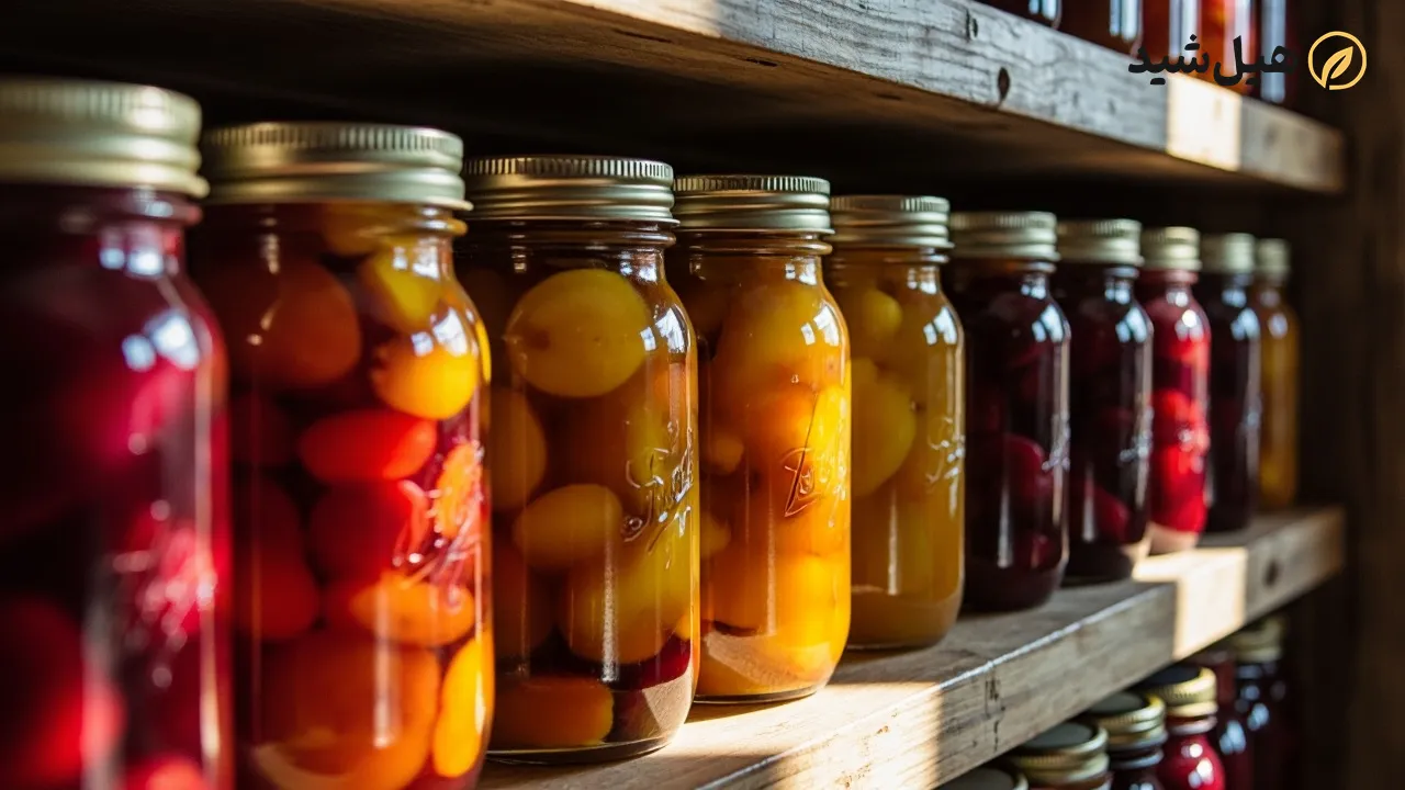 شیشه‌های مربای به برای نگهداری