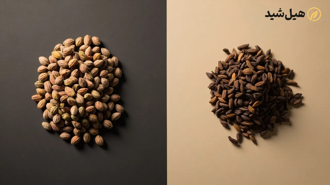 مقایسه دانه‌های زنیان و زیره