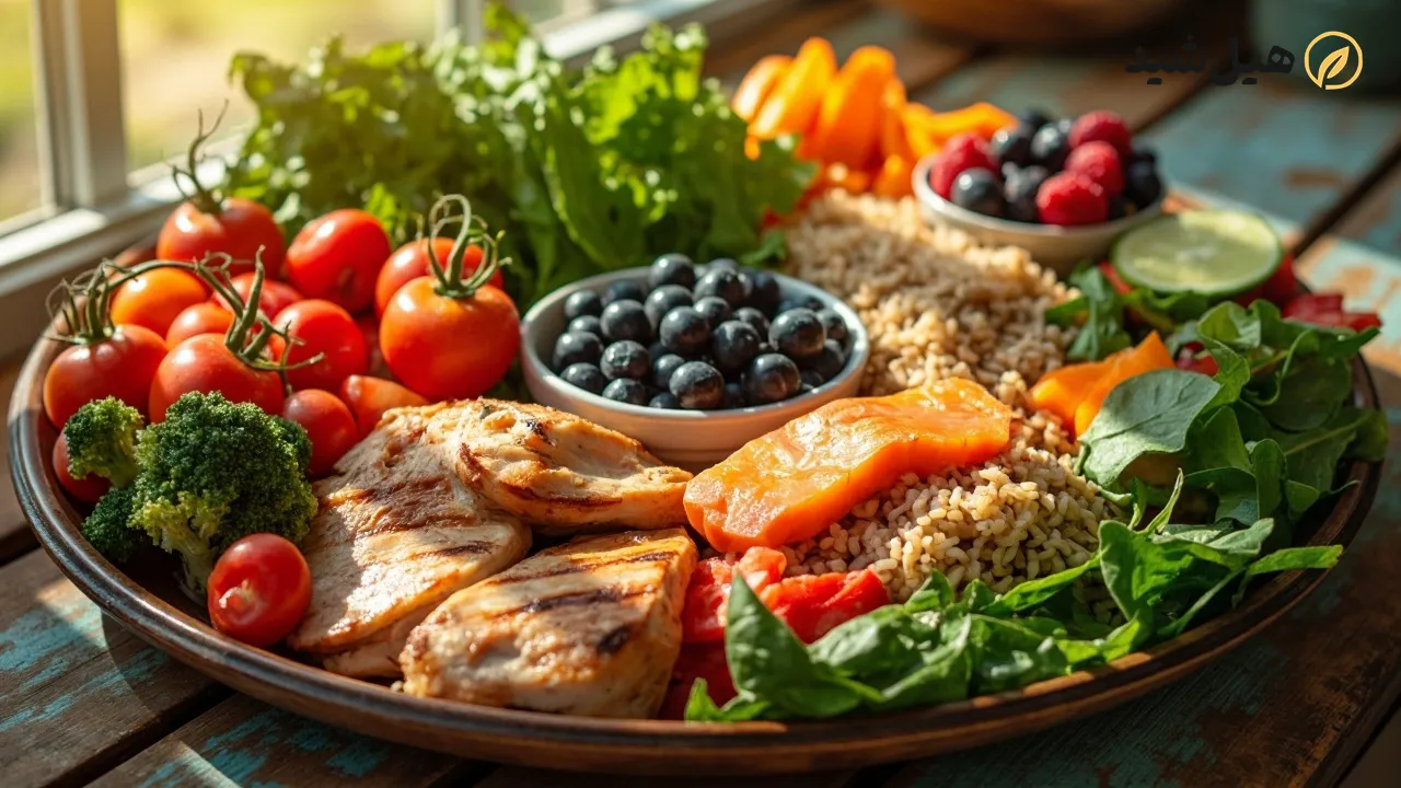 بشقاب غذای سالم برای لاغری شکم و پهلو