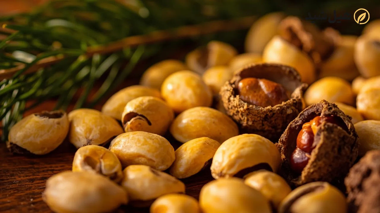 خواص چلغوز، دانه های چلغوز، آجیل چلغوز