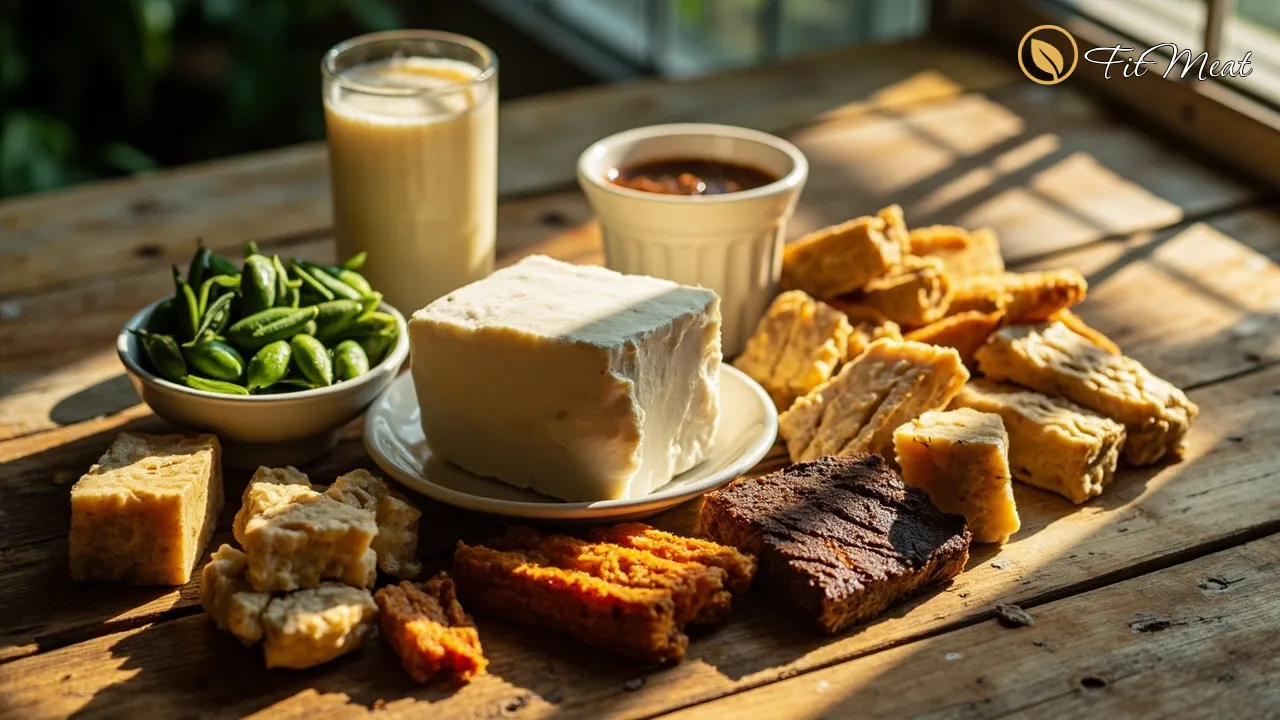 انواع محصولات سویا: توفو، تمپه، شیر سویا، میسو، ادامامه