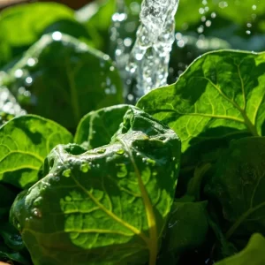 برگ‌های تازه و ارگانیک اسفناج، منبع غنی از ویتامین‌ها و مواد معدنی