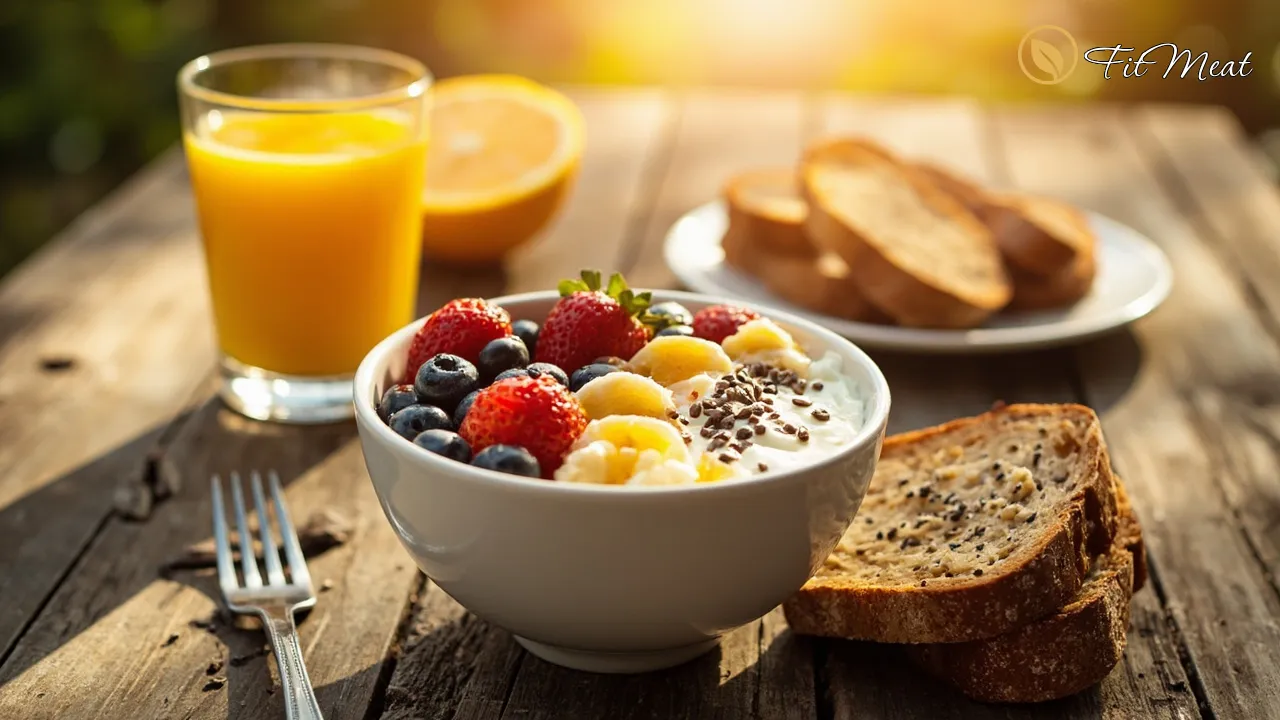 صبحانه سالم با ماست یونانی و میوه