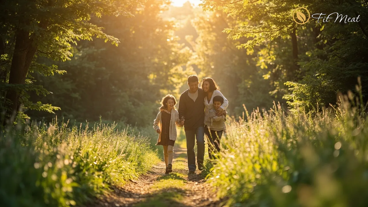 خانواده سالم و شاد در طبیعت، سبک زندگی فعال