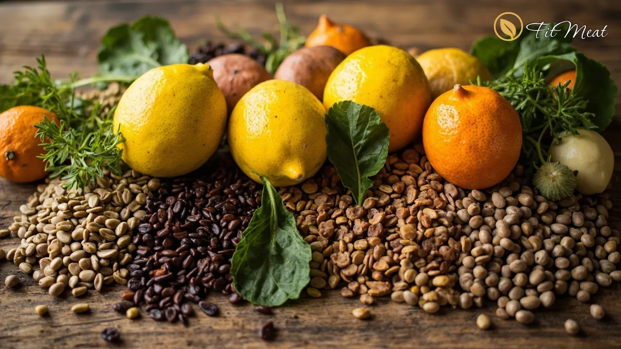 مواد غذایی مکمل برای جذب آهن مانند مرکبات و حبوبات