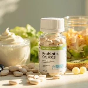 قرص پروبیوتیک در کنار غذاهای سالم برای سلامت روده