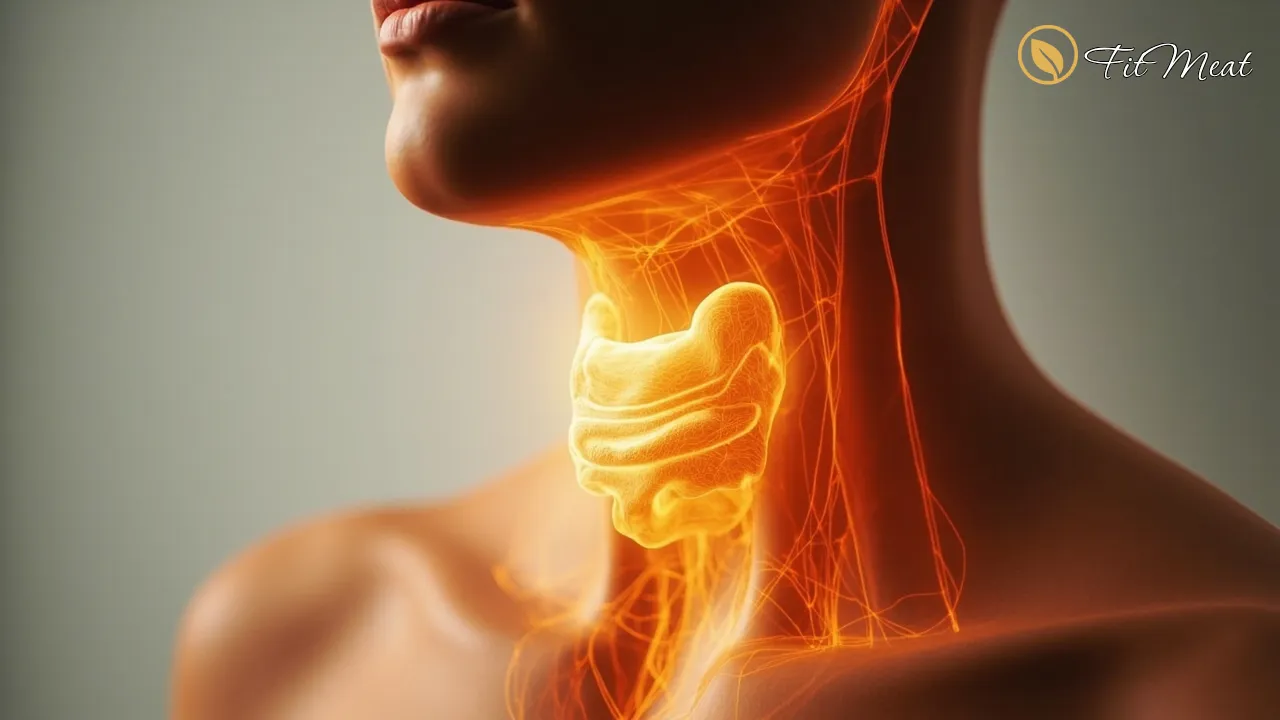 تصویری نمادین از غده تیروئید در گردن