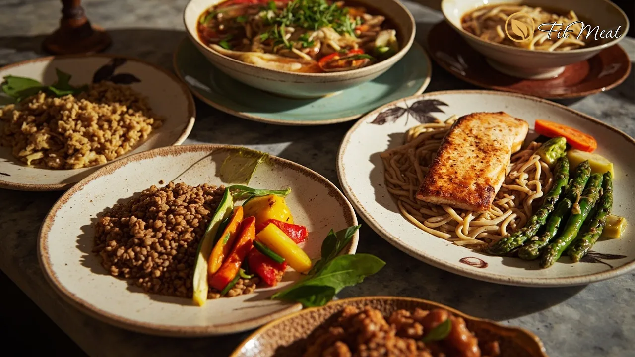 تنوع غذاهای شام گیاهی و پروتئینی