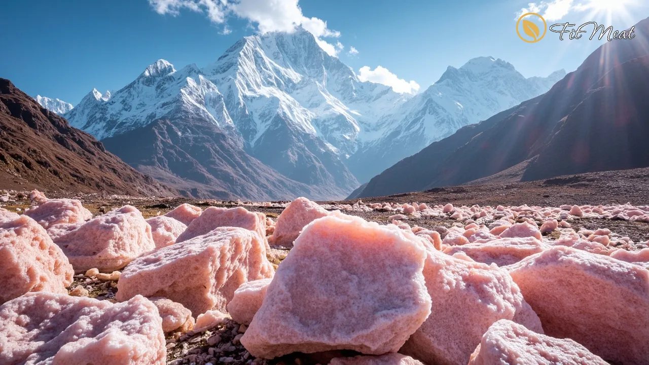 سنگنمکهای صورتی طبیعی در کوههای هیمالیا