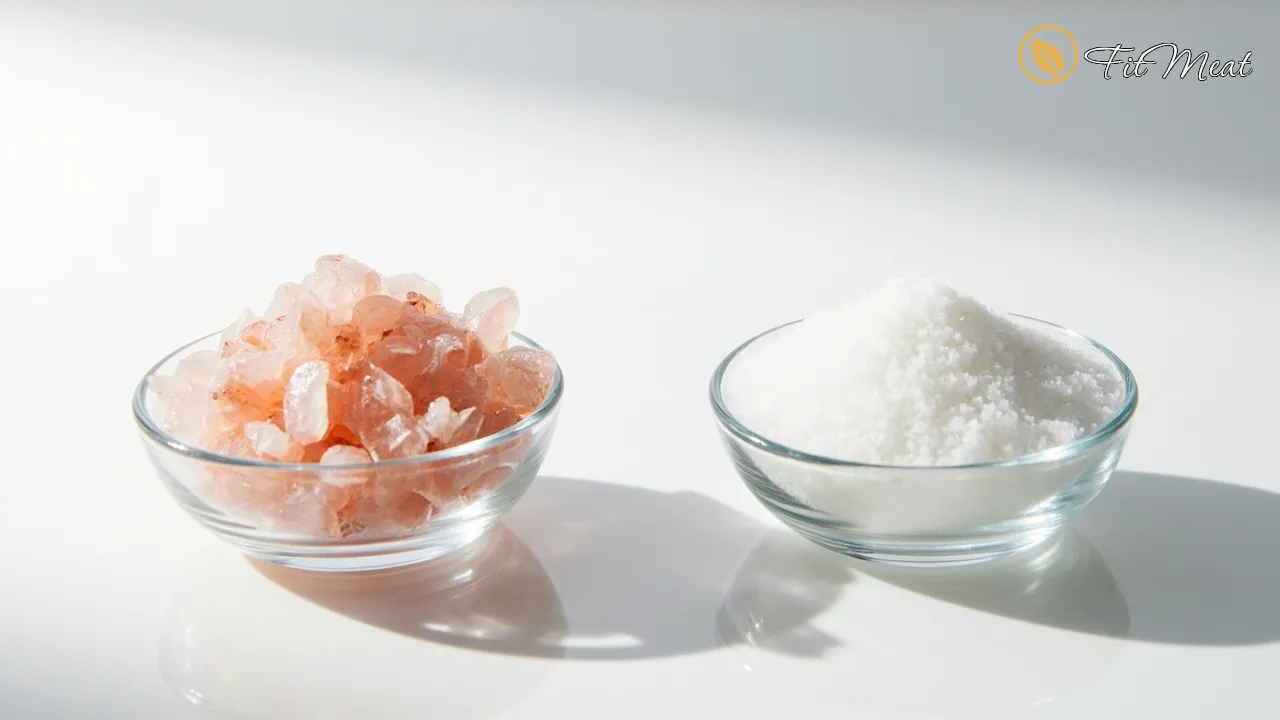مقایسه بصری نمک صورتی و نمک سفید